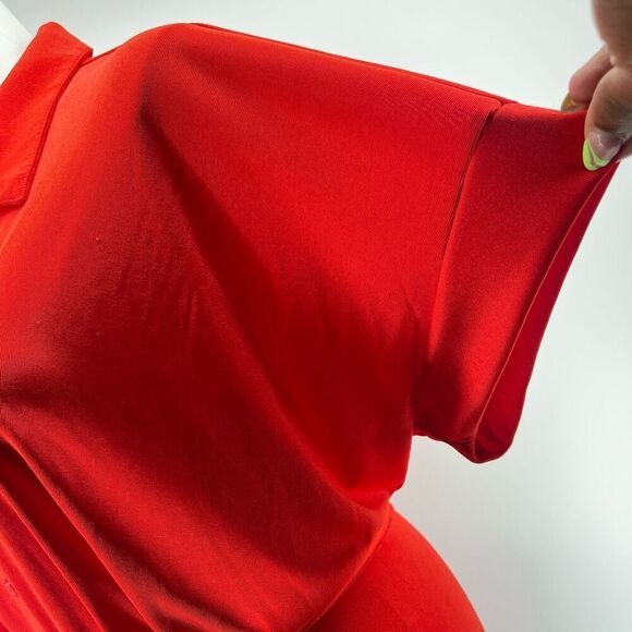 Nina Parker x Macy’s Flame Scarlet Ruched Tie-Front Shirtdress 4X NWT - Picture 10 of 15